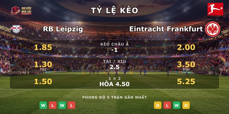 Tỷ lệ kèo RB Leipzig vs Eintracht Frankfurt